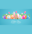 easter day bunny rabbit and egg color background vector image vector image