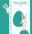 happy easter rabbit vector image vector image