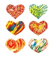 set of hearts hand drawn design elements eps10 vector image