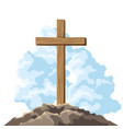 christian of wooden cross and shroud vector image vector image
