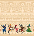dancing people on ethnic background with african vector image