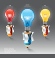 infographic pencil with light bulb idea education vector image