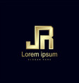 initial letter jr logo template design vector image