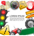 realistic traffic elements template vector image vector image