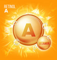 vitamin a retinol gold oil pill vector image
