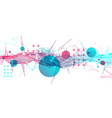 wireframe science background with plexus effect vector image