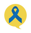world down syndrome day speech bubble blue ribbon vector image vector image