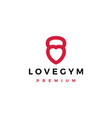 love gym kettlebell fitness logo icon vector image
