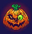 monster jack o lantern creepy pumpkins halloween vector image vector image