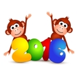 symbol new year 2016 monkey postcard happy vector image