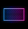 color rectangle neon frame glowing neon light vector image vector image