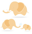 cute elephant family cartoon drawing thailand vector image