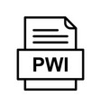 pwi file document icon vector image