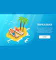 tropical beach banner vector image vector image