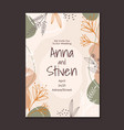 wedding invitation template with flower print vector image