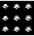 white sunrise icon set vector image vector image
