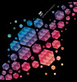 abstract geometric hexagon pattern colorful vector image vector image