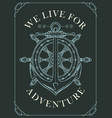 banner with a ship anchor and steering wheel vector image