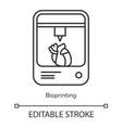 bioprinting linear icon heart 3d printing living vector image
