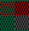 black red green argyle tartan seamless plaids vector image