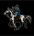 civil war union trumpet soldier riding the horse vector image