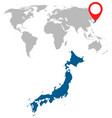 detailed map of japan and world navigation vector image