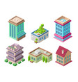 isometric 3d buildings and city houses or office vector image