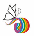 logo butterfly with rainbow vector image