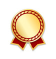 award ribbon isolated gold red design medal vector image