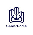 city soccer logo template football logo vector image