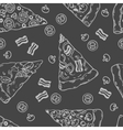 hand drawn slices of pizza seamless pattern vector image