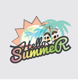 hello summer badge design vector image