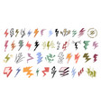 lightening bolt energy power charge vector image vector image
