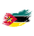 mozambique flag grunge brush background vector image