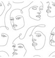 seamless pattern continuous line art vector image vector image