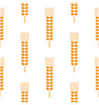 seamless wheat ear pattern golden ears on white vector image vector image