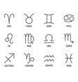 zodiac signs line icons vector image