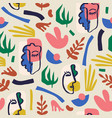 art hand drawn collage seamless pattern vector image vector image