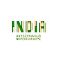 font alphabet made in indian style letters folded vector image