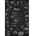 food menu on chalkboard vector image