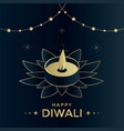 happy diwali luxury greeting card india festival vector image