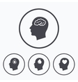 head with brain icon male human symbols vector image