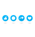 icon like share comment and thumb button vector image vector image