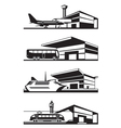 transport stations with vehicles vector image vector image
