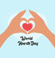 world hearth day design vector image vector image