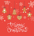 christmas background with hanging gingerbread vector image