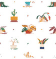 seamless pattern features wilting houseplants vector image vector image