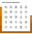 set energy source and power industry line icon vector image