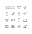 shopping and delivery symbols - thick line design vector image vector image