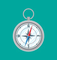 vintage silver metal compass vector image